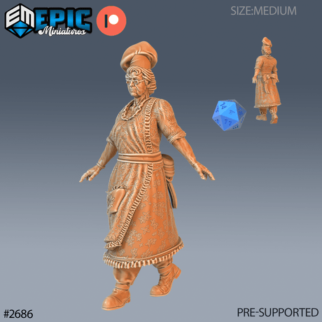 Old Cook Miniature | A - Tabletop RPG & D&D miniature. Perfect for wargaming & collectors