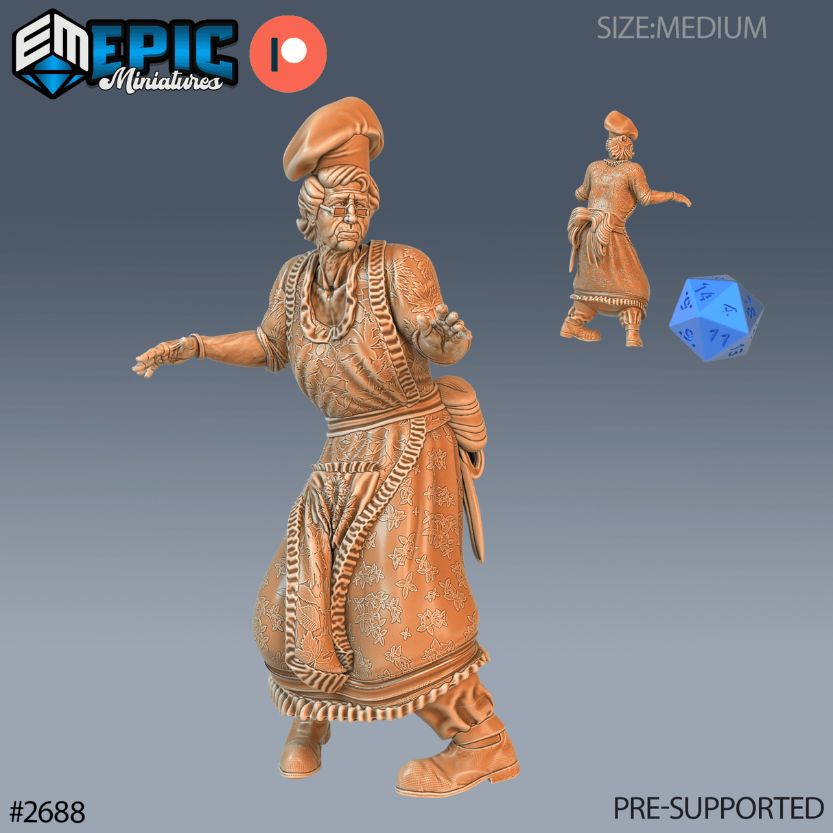 Old Cook Miniature | C - Tabletop RPG & D&D miniature. Perfect for wargaming & collectors