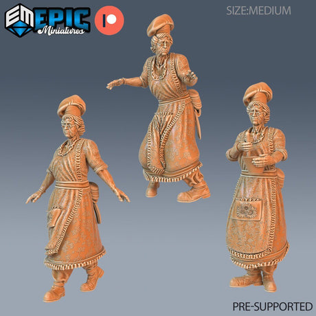 Old Cook Miniature | Set of 3 - Tabletop RPG & D&D miniature. Perfect for wargaming & collectors