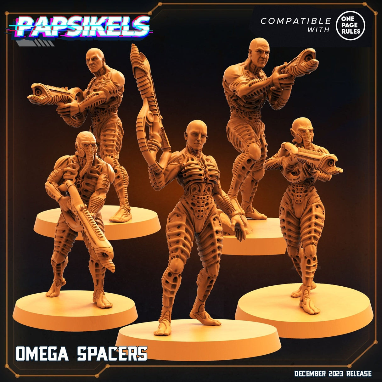 Omega Spacer Miniature | Full Set All Models - Tabletop RPG & D&D miniature. Perfect for wargaming & collectors