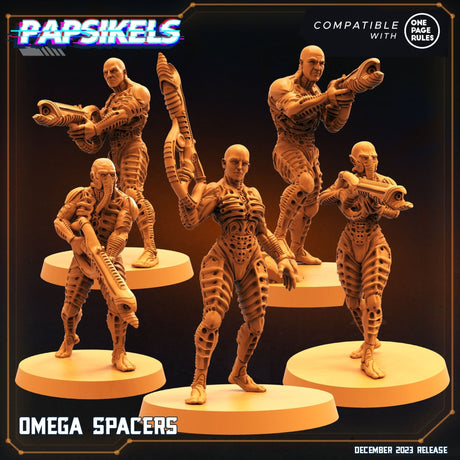 Omega Spacer Miniature | Full Set All Models - Tabletop RPG & D&D miniature. Perfect for wargaming & collectors