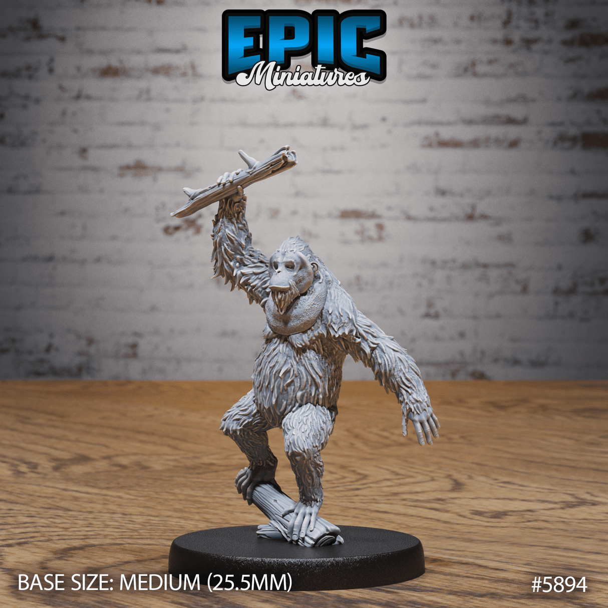 Orangutan Miniature | A - Tabletop RPG & D&D miniature. Perfect for wargaming & collectors