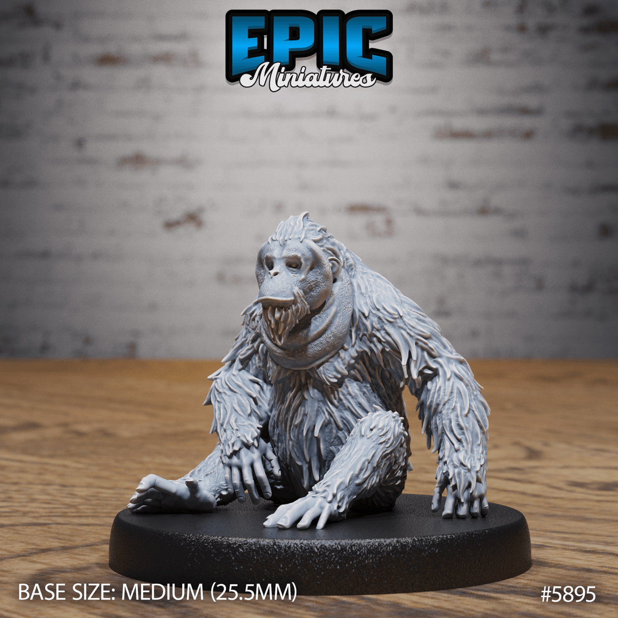 Orangutan Miniature | B - Tabletop RPG & D&D miniature. Perfect for wargaming & collectors