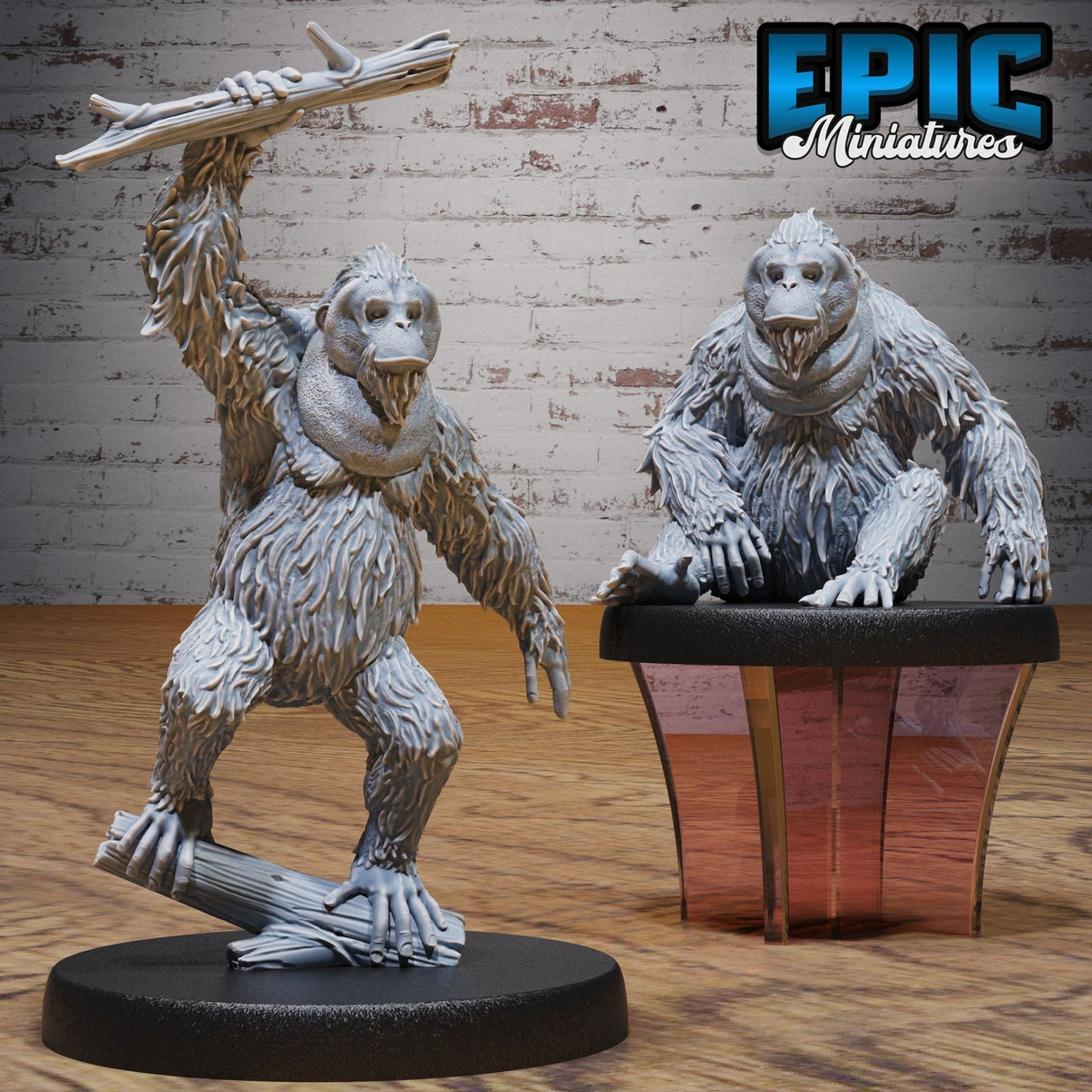 Orangutan Miniature | Set of 2 - Tabletop RPG & D&D miniature. Perfect for wargaming & collectors