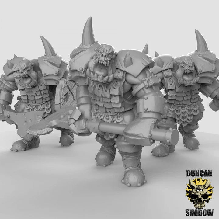 Orc Brute Miniature | Set of 3 - Tabletop RPG & D&D miniature. Perfect for wargaming & collectors