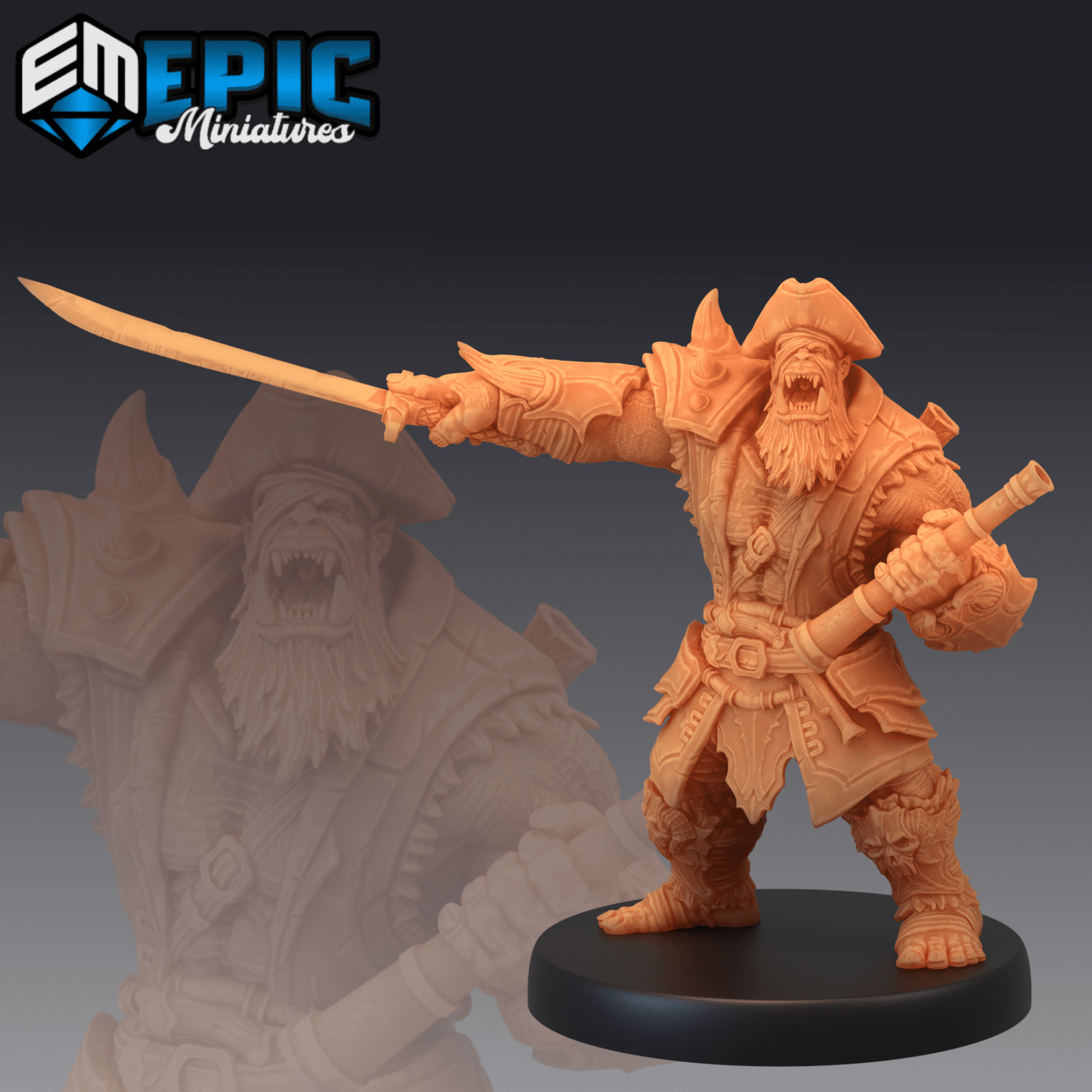 Orc Captain Miniature - A - 28mm