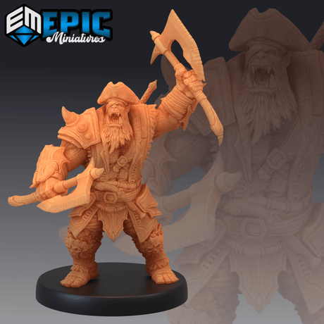 Orc Captain Miniature | B - Tabletop RPG & D&D miniature. Perfect for wargaming & collectors