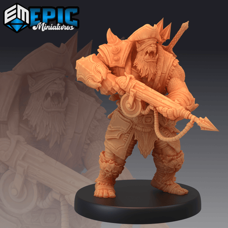 Orc Captain Miniature | C - Tabletop RPG & D&D miniature. Perfect for wargaming & collectors
