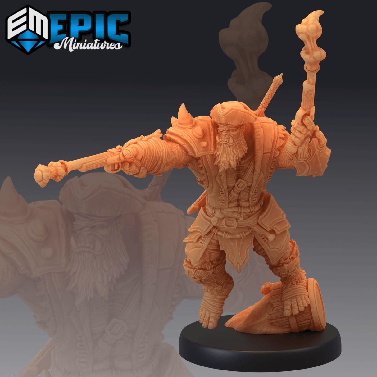 Orc Captain Miniature | D - Tabletop RPG & D&D miniature. Perfect for wargaming & collectors