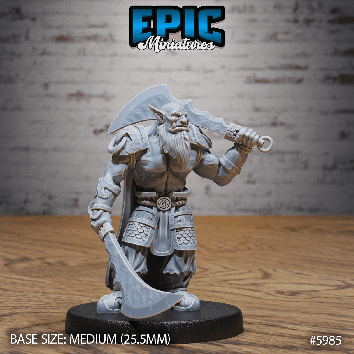 Orc Chief Miniature | A - Tabletop RPG & D&D miniature. Perfect for wargaming & collectors