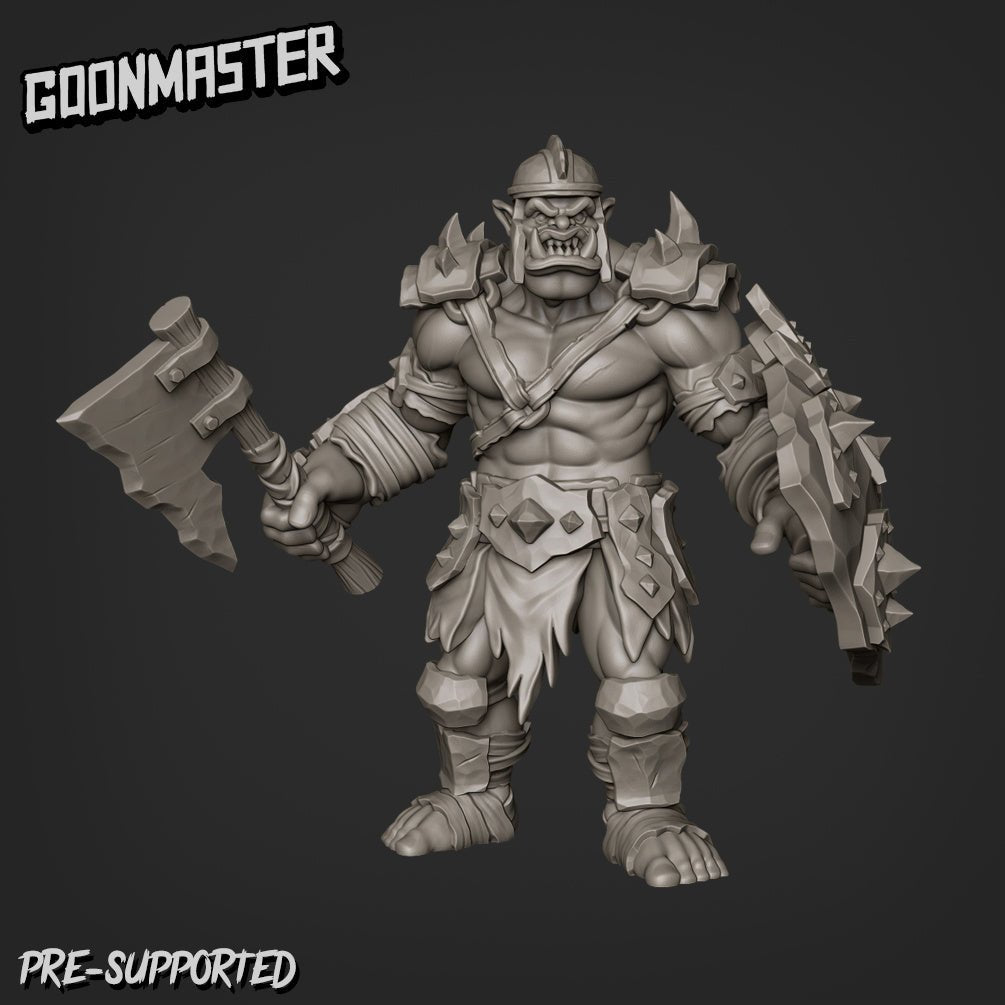 Orc Fighter Miniature | B - Tabletop RPG & D&D miniature. Perfect for wargaming & collectors