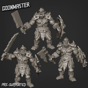 Orc Fighter Miniature | Set of 3 - Tabletop RPG & D&D miniature. Perfect for wargaming & collectors