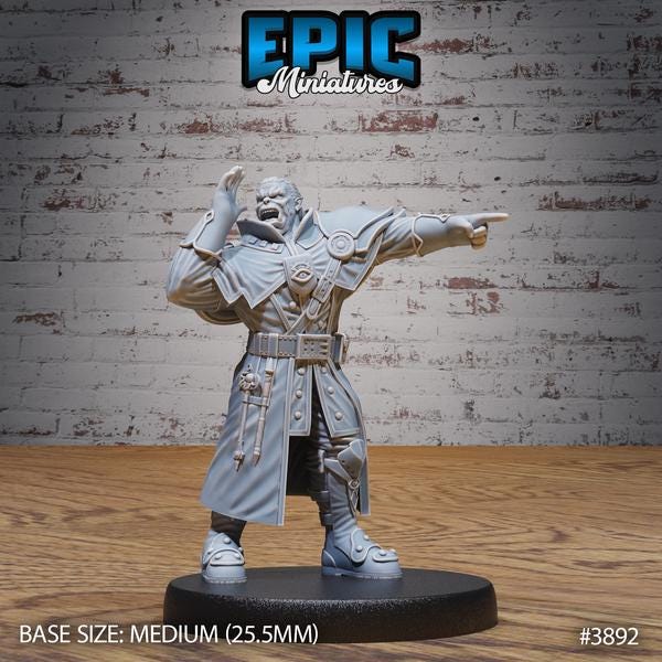Orc Guild Wizard or Sergeant Miniature | 3892 - Tabletop RPG & D&D miniature. Perfect for wargaming & collectors