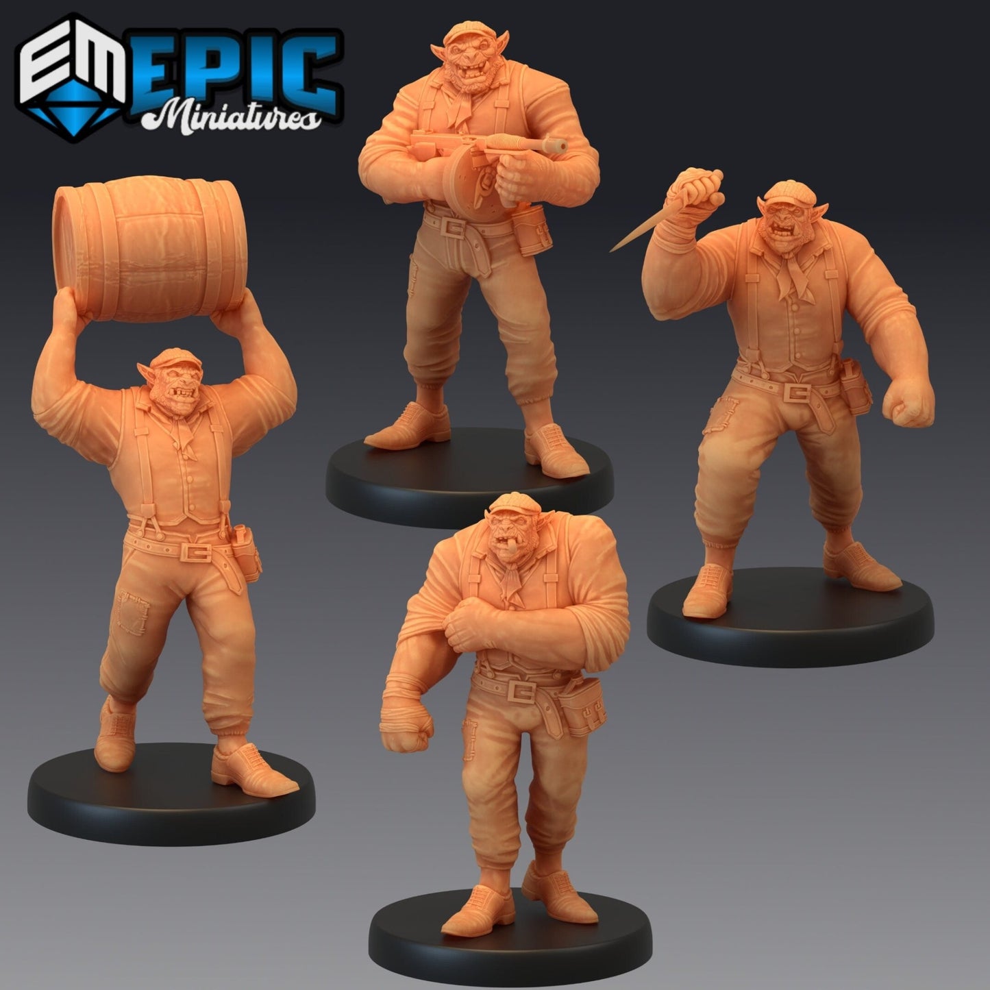 Orc Henchman Miniature - Set of 4 - 28mm