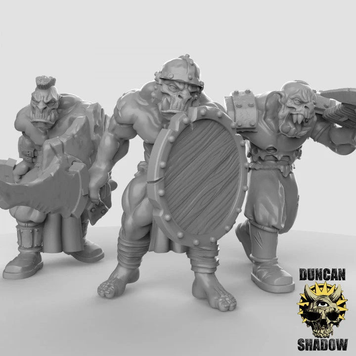 Orc Miniature | Set of 3 - Tabletop RPG & D&D miniature. Perfect for wargaming & collectors