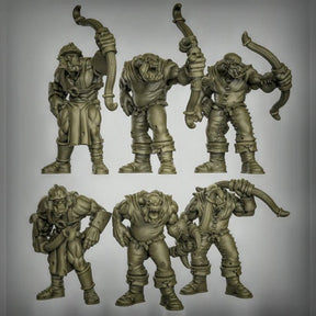 Orc bowmen Miniature | set of 6 - Tabletop RPG & D&D miniature. Perfect for wargaming & collectors