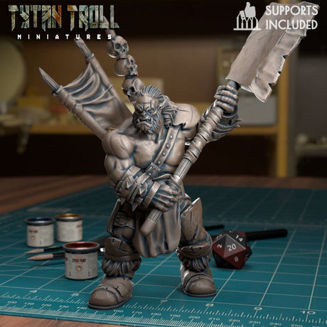 Orc Raiders Miniature | E - Tabletop RPG & D&D miniature. Perfect for wargaming & collectors