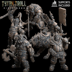 Orc Raiders Miniature set 2 | Set of 5 - Tabletop RPG & D&D miniature. Perfect for wargaming & collectors