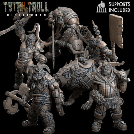 Orc Raiders Miniature set 2 | Set of 5 - Tabletop RPG & D&D miniature. Perfect for wargaming & collectors