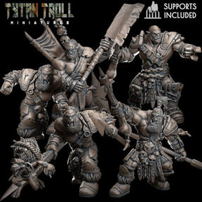 Orc Raiders Miniature | set of 6 - Tabletop RPG & D&D miniature. Perfect for wargaming & collectors