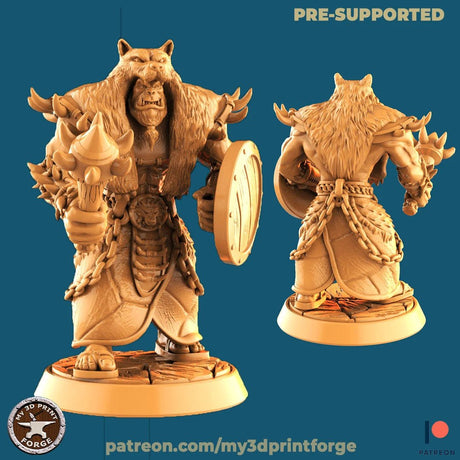 Orc Shaman Miniature | B - Tabletop RPG & D&D miniature. Perfect for wargaming & collectors