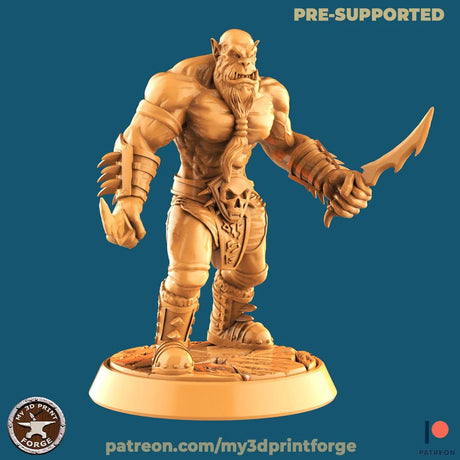Orc Shaman Miniature | D - Tabletop RPG & D&D miniature. Perfect for wargaming & collectors