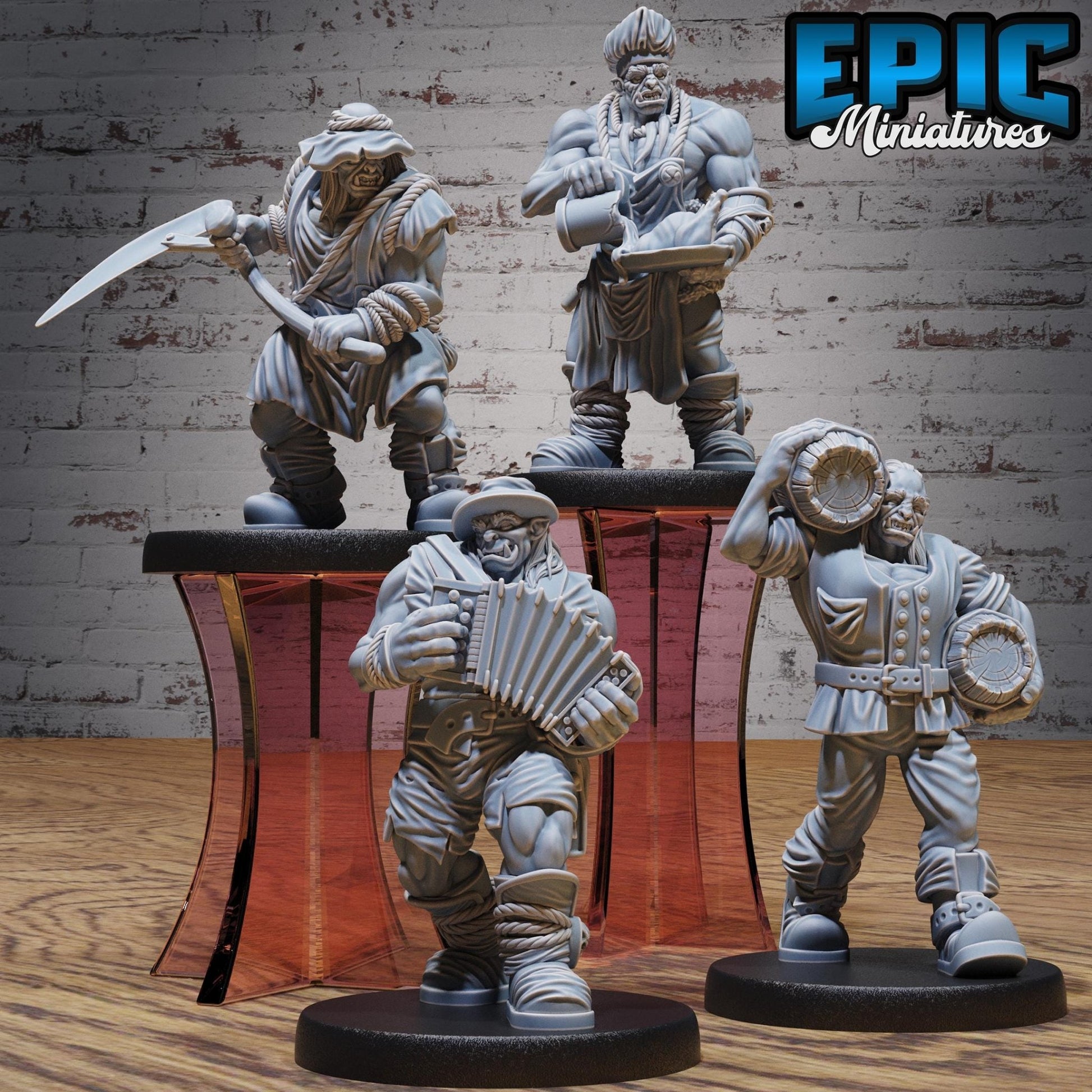 Orc Villager NPC Miniature - Full Set All Models - 32mm
