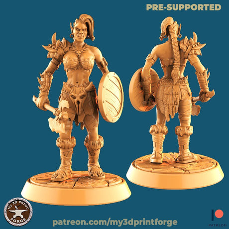 Orc Warband Miniature | D - Tabletop RPG & D&D miniature. Perfect for wargaming & collectors