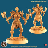 Orc Warband Miniature | E - Tabletop RPG & D&D miniature. Perfect for wargaming & collectors