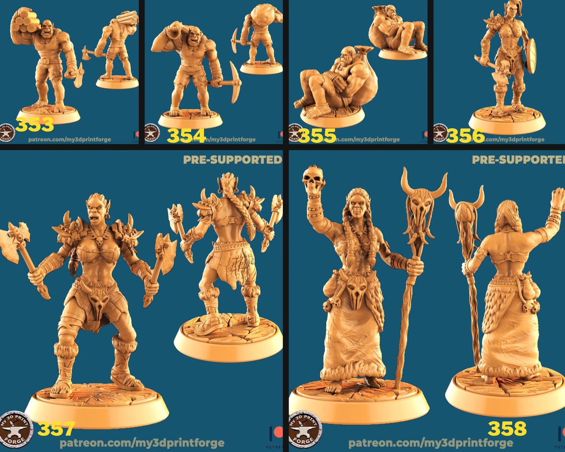 Orc Warband Miniature - Set of 6 - 28mm