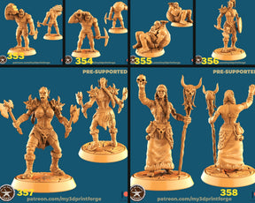 Orc Warband Miniature | Set of 6 - Tabletop RPG & D&D miniature. Perfect for wargaming & collectors