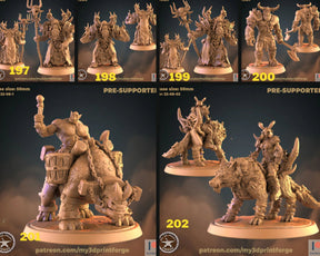 Orc warlock Leaders Miniature | Set of 6 - Tabletop RPG & D&D miniature. Perfect for wargaming & collectors