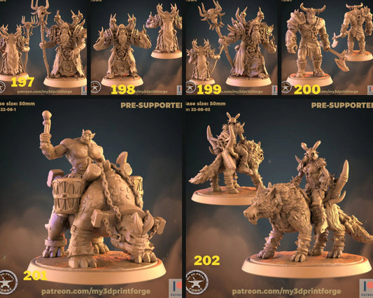 Orc warlock Leaders Miniature - Set of 6 - 28mm