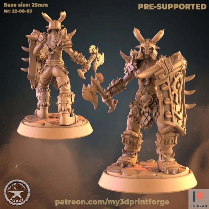 Orc Warrior Miniature | F - Tabletop RPG & D&D miniature. Perfect for wargaming & collectors