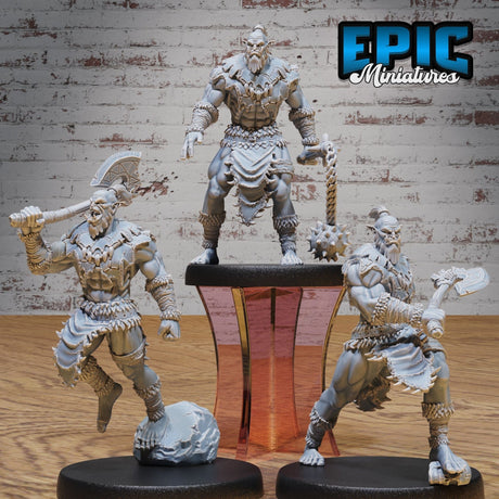 Orc Warrior Miniature | Set of 3 - Tabletop RPG & D&D miniature. Perfect for wargaming & collectors