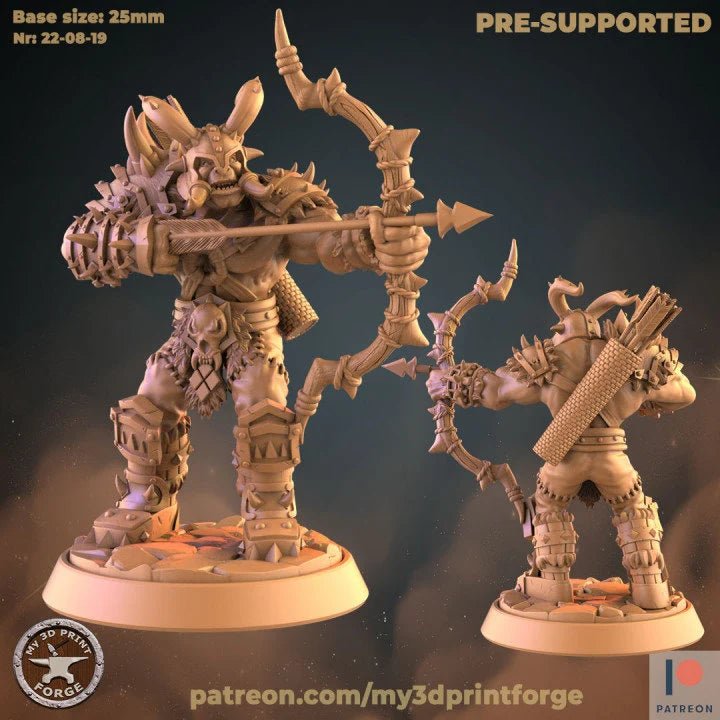 Orc Wolf Rider And Warboss Miniature | B - Tabletop RPG & D&D miniature. Perfect for wargaming & collectors