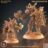 Orc Wolf Rider And Warboss Miniature | C - Tabletop RPG & D&D miniature. Perfect for wargaming & collectors