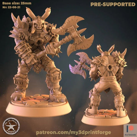 Orc Wolf Rider And Warboss Miniature | D - Tabletop RPG & D&D miniature. Perfect for wargaming & collectors