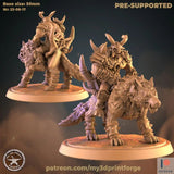 Orc Wolf Rider And Warboss Miniature | F - Tabletop RPG & D&D miniature. Perfect for wargaming & collectors