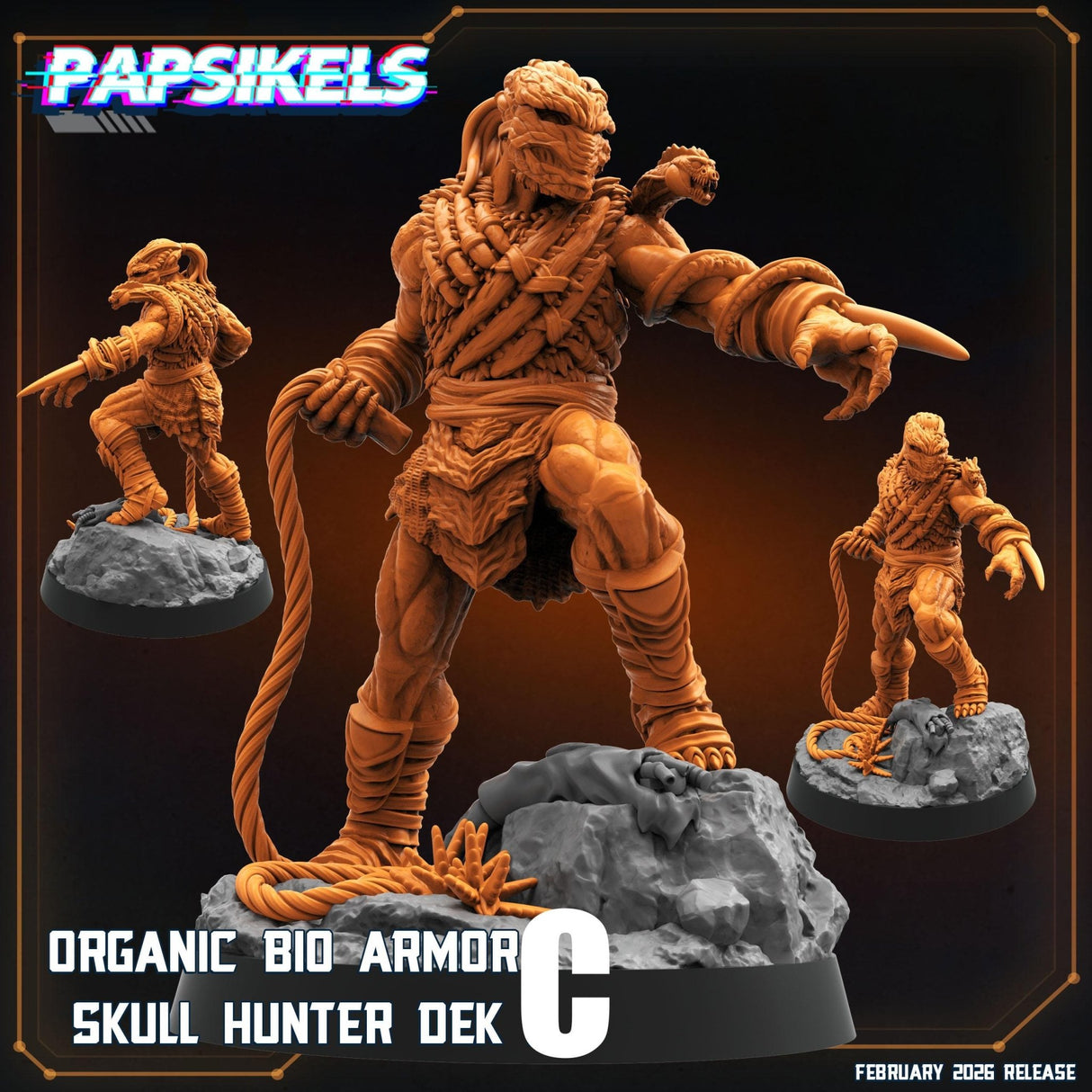 Organic Skull Hunter | C - Tabletop RPG & D&D miniature. Perfect for wargaming & collectors