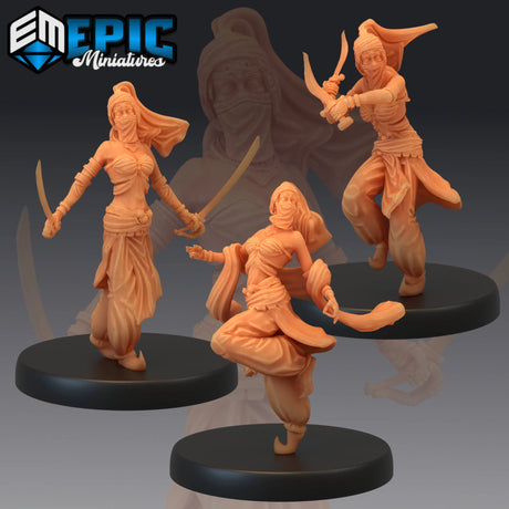 Orient Princess Miniature | Set of 3 - Tabletop RPG & D&D miniature. Perfect for wargaming & collectors