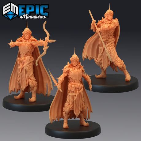 Orient Warrior Miniature | Set of 3 - Tabletop RPG & D&D miniature. Perfect for wargaming & collectors