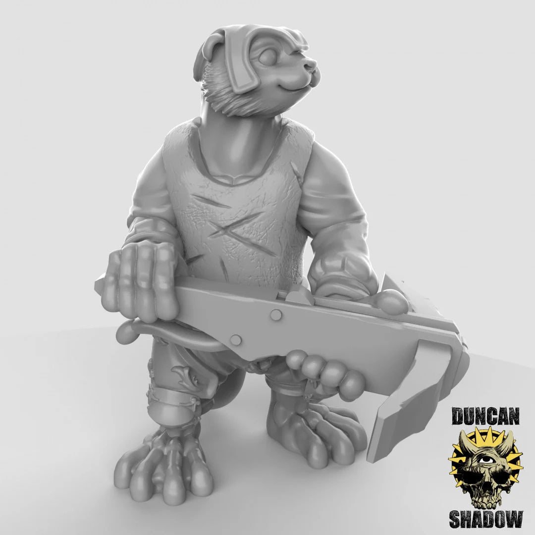 Otter Folk Miniature crossbowmen | C - Tabletop RPG & D&D miniature. Perfect for wargaming & collectors