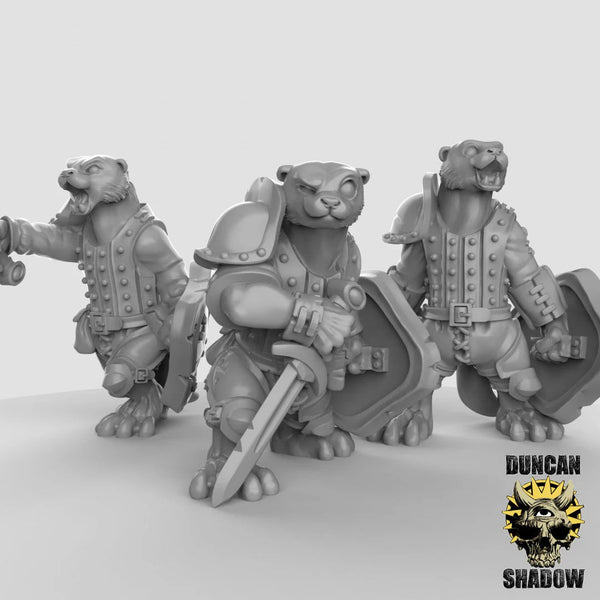 Otter Folk Miniature | Set of 3 - Tabletop RPG & D&D miniature. Perfect for wargaming & collectors