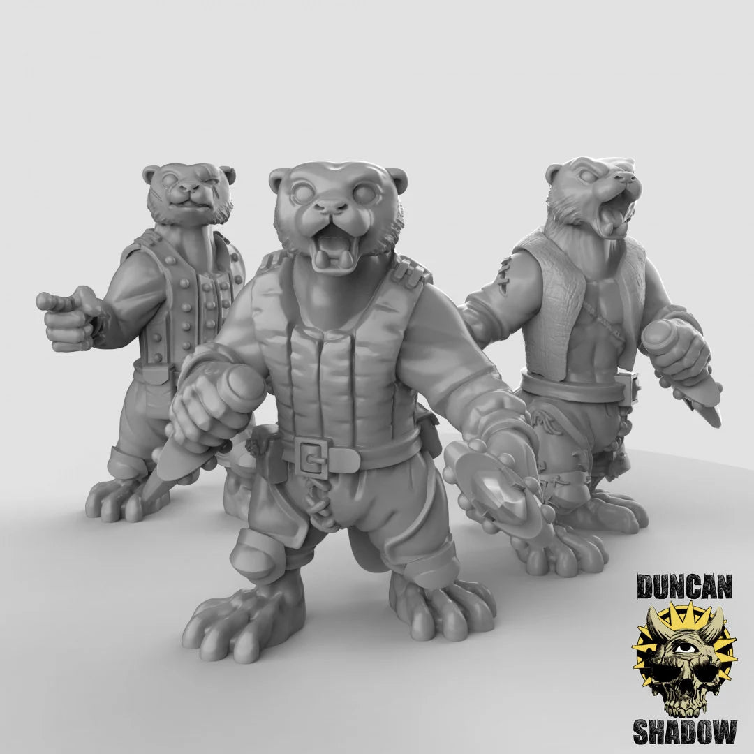 Otter Folk Miniature - Set of 3 - 28mm