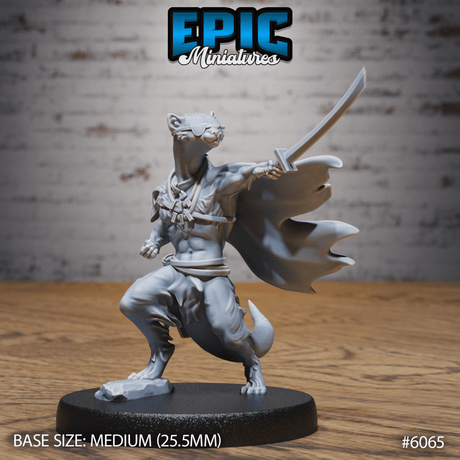 Otterfolk Pirate Miniature | C - Tabletop RPG & D&D miniature. Perfect for wargaming & collectors