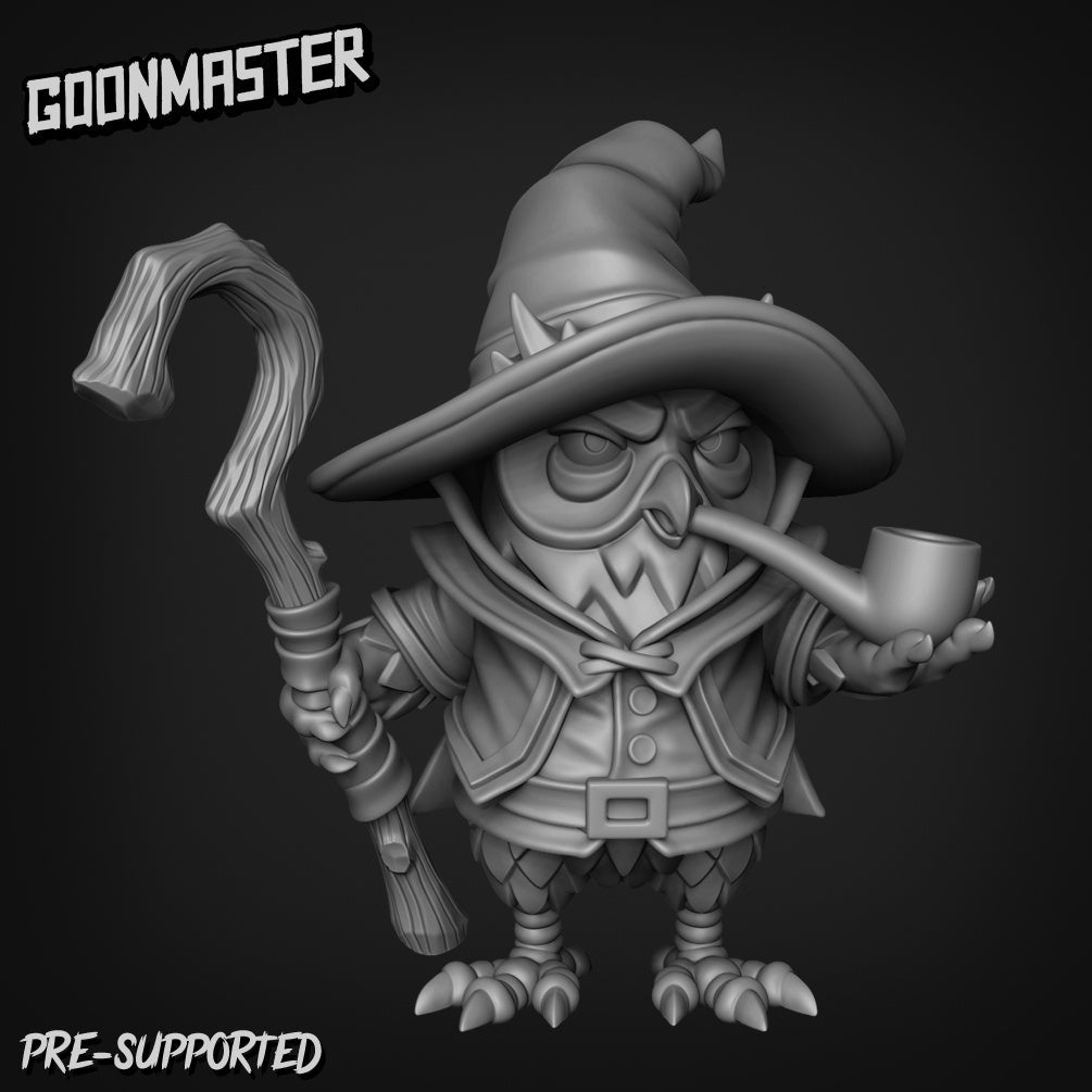 Owl Folk Fighter Paladin Wizard Miniature - H - 28mm