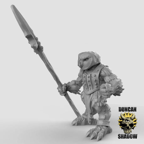 Owl Folk Miniature spearmen | A - Tabletop RPG & D&D miniature. Perfect for wargaming & collectors
