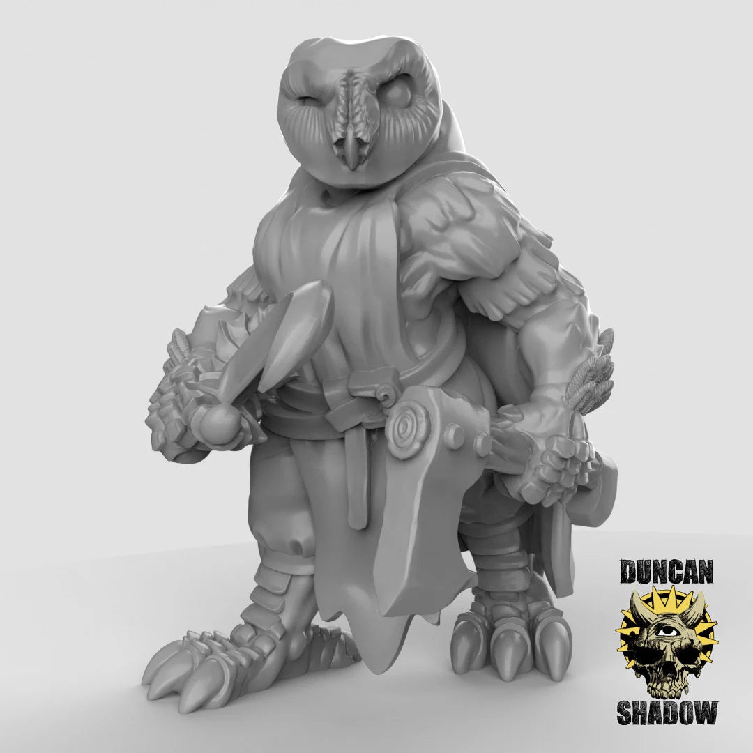 Owl Folk Miniature | A - Tabletop RPG & D&D miniature. Perfect for wargaming & collectors