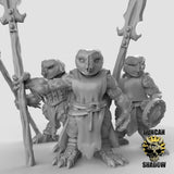 Owl Folk Miniature spearmen | Set of 3 - Tabletop RPG & D&D miniature. Perfect for wargaming & collectors